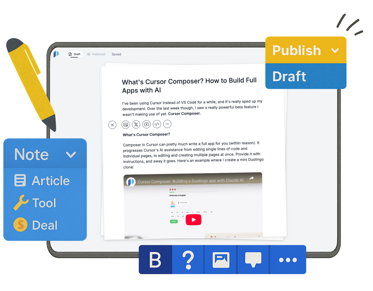 Advanced publishing interface